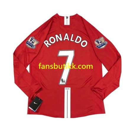Fotballdrakt Manchester United Cristiano Ronaldo 7 2007 Retro Hjemmetrøye Langermet